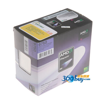 AMD Phenom64×4(最新B3步进 四核羿龙)9750盒装CPU(Socket AM2+/2.4GHz/512Kb*4二级缓存/三年质保)